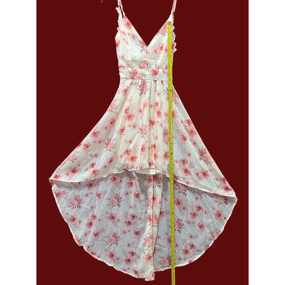 Rue 21 - Women's Summer Sleeveless High Low Hem Ruffle - Floral Dress - Pink -XS - Picture 7 of 16